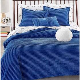 Martha Stewart 732999215782 Whim 3pc. White Shaggy Corduroy King Comforter Set