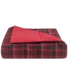 Martha Stewart 732999603589 Essentials Reversible Plaid Full/queen Comforter Red