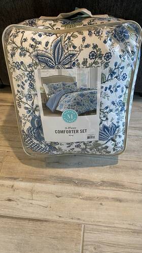 Martha Stewart 887719185255 3 Piece 100% Cotton Sateen Comforter Set Full/queen Belina