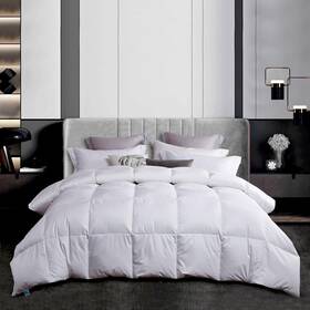 Ms010208 Martha Stewart White Down Feather Comforter Queen Size - 600 Fill Power 100% Cotton Duvet