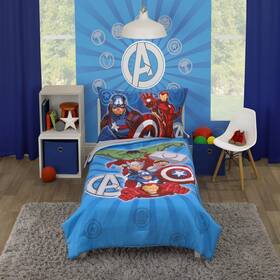 83651417 Marvel 4pc Toddler Team Avengers Kidsft Bedding Set Polyester Comforter