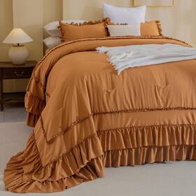 128x120farmhouse Masaca B0cs2jz9vx Pumpkin Oversized King Comforter Shabby Boho Chic