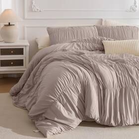 B0fhpx7rx5 Masaca Ruched Comforter Set Queen 3 Pieces Farmhouse Shabby Boho Chic Ruffle Bed