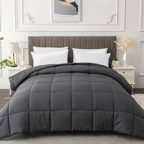 Matbeby 975468161928 King Comforter Duvet Insert - All Season Dark Grey Comforters Size Qui