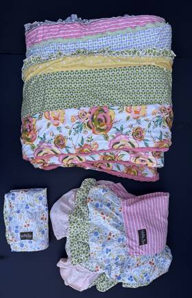 Matilda Jane 841036160487 Reversible Adventure Begins Rows Of Ruffles Comforter Twin Set 3pc