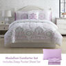 Medallion-pu-gy-c-sets Howplumb Twin Or King Medallion Comforter Deep Pocket Sheet Set