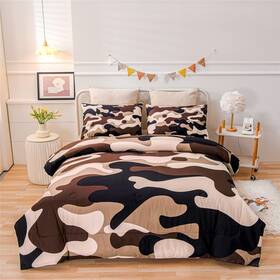 B0c3ggjs27 Meeting Story Colorful Camouflage Queen Comforter Set - 3pc Bedding For Kids/tee