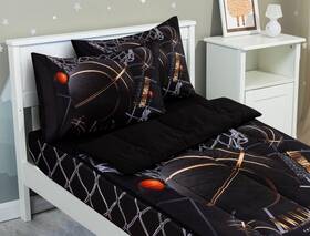 B0flxvj6tw Meeting Story Kids Comforter Set Twin Zipper Bedding Sport Ball All In One Bed Blac
