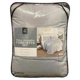 Members Mark 193968285944 Down Alternative Comforter Set Soft Silver Full/queen