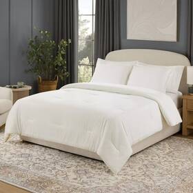 Members Mark 193968553593 Member S 3-piece Cotton Tencel Sateen Comforter Set Full/queen White