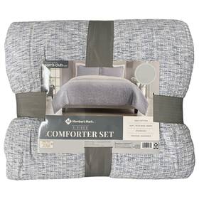 193968210755-p Members Mark Ny Textured Cotton 3pc Comforter Set With And 2 Shams