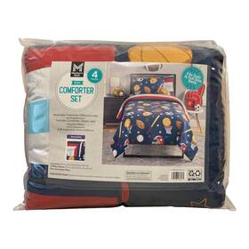193968289539-p Members Mark Ny Kids 4 Piece Reversible Comforter Set Twin/full Sports