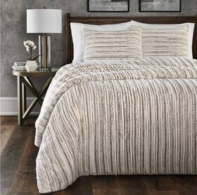 193968351458-p Members Mark Ny 3pc Hotel Premier Collection Faux Fur Comforter Set Full/queen