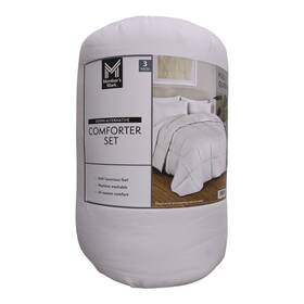 193968351526-p Members Mark Ny Down Alternative 3pc Comforter Set Full/queen White
