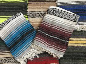 Meximart 721541050919 Yoga Blanket Hand Woven Authentic Mexican Falsa In Assorted Random Color 6ftx4ft