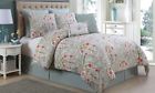 Mfr-newport-17x24 Victoria Classics New Evangeline Comforter Set King Blue 735732993510