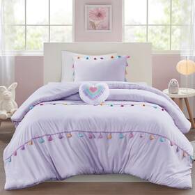 Mi Zone Kids 022164415476 Queen Comforter Set Fun Multi-colors Tassel For Size Bed Al