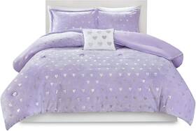 Mz10-0574 Mi Zone Kids Rosalie Comforter Set For Girls Ultra-soft Microlight Plush Metallic