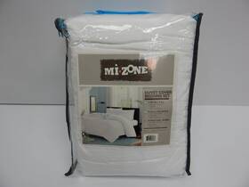 Mz10-284 Mi-zone Mirimar King/cal King Size Bed Duvet Set White Opened