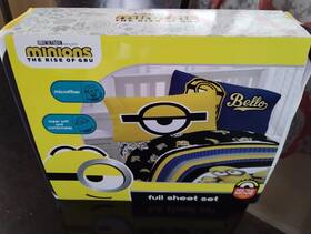Na202i Minions 2 The Rise Of Gru Microfiber Sheet Set 4 Piece Full Size New Bedding