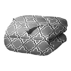 Miranda Haus 190052914384 Superior All Season Down Alternative Trellis Comforter Set Grey California King