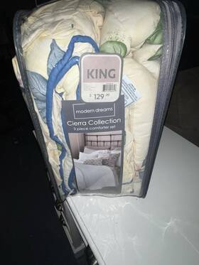 1240556a Modern Dreams Cierra Collection King Comforter Set Floral Blue Green
