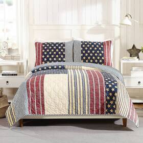 Modern Heirloom 93652312 2pc Twin/twin Extra Long Americana Quilt Set