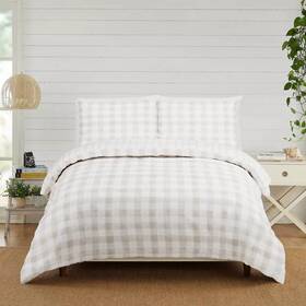 94251311 Modern Heirloom Full/queen Gingham Comforter Tan