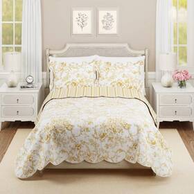 94413662 Modern Heirloom 3pc King Quilt Bedding Set Yellow