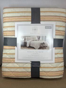 Modern Southern Home 783048161338 Full/queen Harvest Stripe Quilt Set Reversable Boho