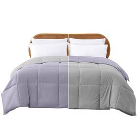 2dwncmfg-ams-ck Modern Threads Down Alternative Reversible Comforter Purple/silver California