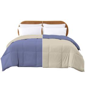 2dwncmfg-blc-qn Modern Threads Down Alternative Reversible Comforter Blue/cream Queen