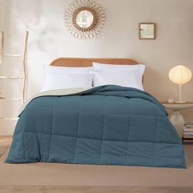2dwncmfg-blo-qn Modern Threads Down Alternative Reversible Comforter Teal/beige Queen