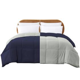 2dwncmfg-esl-qn Modern Threads Down Alternative Reversible Comforter Navy/silver Queen