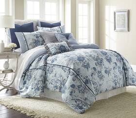 Modern Threads 645470191690 Farmhouse 8piece Floral Comforter Set Queen