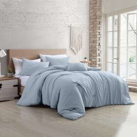 Modern Threads 980110536777 4 Piece Garment Washed Beck Comforter Set Light Blue King