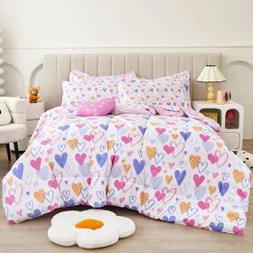 B0cz6g8b5p Mooreeke Full Size Comforter Sets For Girls Kids 8 Pieces Bed In A Bag Pink Hea