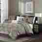 Mp10-1649 Amara Madison Park 7pc Brown Woven Jacquard Comforter Bed Skirt Pillow Shams And Decorative Pillows