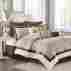 Mp10-2828 Juliana Madison Park 9pc Luxury Beige Brown Quilted Comforter Set Shams Bed Skirt Decorative Pillows