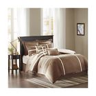 Mp10-3173 Madison Park Weston Suede Comforter Set Brown Twin