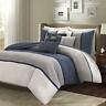 Mp101316 Palisades Comforter Sets Piece Faux Suede Blue Queen 773838074733
