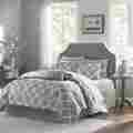 Mpe10-088 Merritt Madison Park Essentials Grey Reversible Comforter Sheet Set With Decorative Pillow Shams Bed Skirt