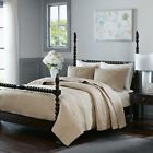 Mps13-270 Madison Park Piece Linen Color Cotton Coverlet Two Shams Set