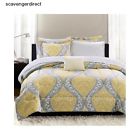 Ms Yellow Damask Floral Bedding Set Twin Xl Comforter Girl Fleur De Lis Dorm New 715007568513