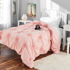 Ms5801030822-14 Mainstays New Pink King Comforter Circle Ruched Microfiber Soft Bedding