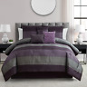 Msd166170522003 Mainstays Hudson Plum Stripe Polyester Comforter Set King 313094618694