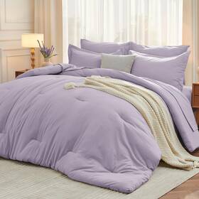 Mo-us-dh7-lr-q Muxhomo 7 Pieces Queen Comforter Set Soft Bed In A Bag Size All Seaso