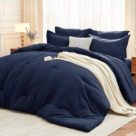 Mo-us-dh7-ny-q Muxhomo 7 Pieces Queen Comforter Set Soft Bed In A Bag Size All Season Bedding