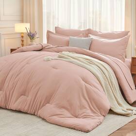 Mo-us-dh7-rg-q Muxhomo 7 Pieces Queen Comforter Set Soft Bed In A Bag Size All Season Bedd Inch