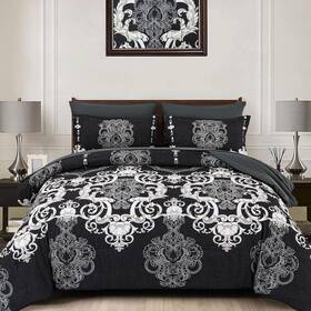 Ab090434 Mybedsoul Queen Comforter Set 7 Pieces Boho Bed In A Bag For Black
